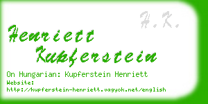 henriett kupferstein business card